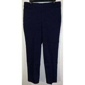 Alfred Dunner Womens Navy Blue Rayon Blend Pants Size 10